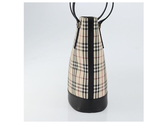 Burberry Nova Check Handtasche aus Canvas Beige Silber Authentisch 154458 - Ansicht 5