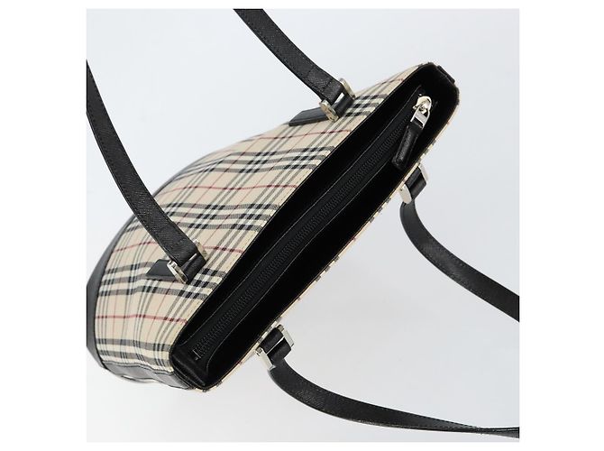 Burberry Nova Check Handtasche aus Canvas Beige Silber Authentisch 154458 - Ansicht 6