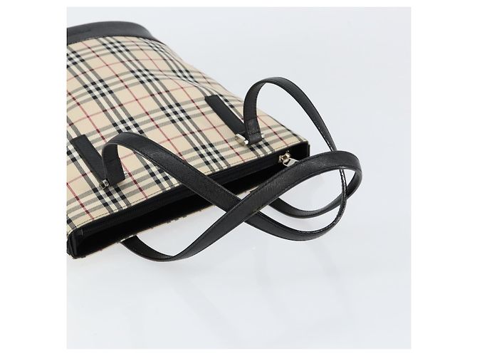 Burberry Nova Check Handtasche aus Canvas Beige Silber Authentisch 154458 - Ansicht 7