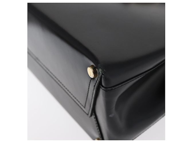 Borsa a mano Gancini in pelle nera e oro Auth 154475 di Salvatore Ferragamo Nero D'oro - vista 11