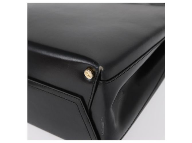 Borsa a mano Gancini in pelle nera e oro Auth 154475 di Salvatore Ferragamo Nero D'oro - vista 13