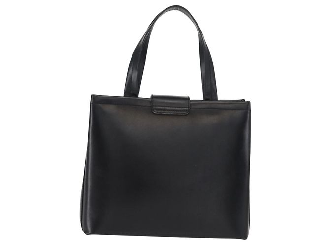 Borsa a mano Gancini in pelle nera e oro Auth 154475 di Salvatore Ferragamo Nero D'oro - vista 3