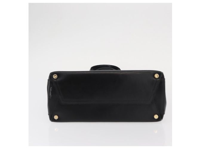 Borsa a mano Gancini in pelle nera e oro Auth 154475 di Salvatore Ferragamo Nero D'oro - vista 9