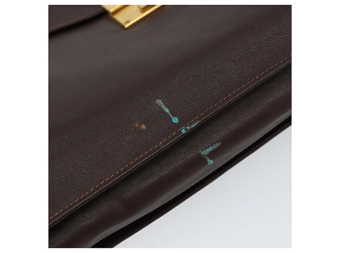 Céline Borsa a mano CELINE in pelle marrone dorato Auth 154509 D'oro - vista 12