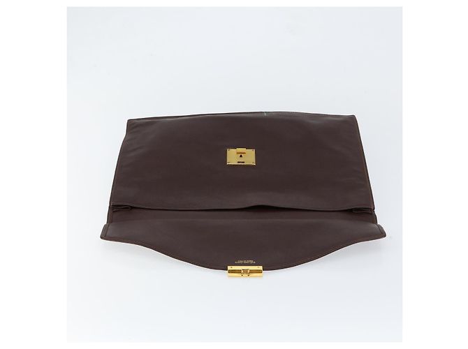 Céline Borsa a mano CELINE in pelle marrone dorato Auth 154509 D'oro - vista 15