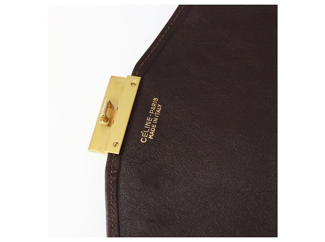 Céline Borsa a mano CELINE in pelle marrone dorato Auth 154509 D'oro - vista 16