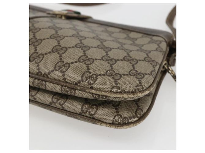 GUCCI GG Supreme Web Sherry Line Bag PVC Beige Red 904 02 043 Auth 151491 - view 10