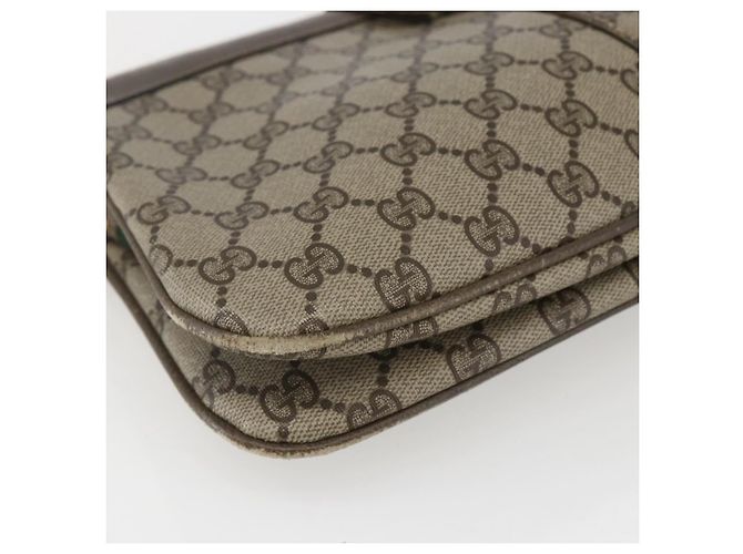 GUCCI GG Supreme Web Sherry Line Bag PVC Beige Red 904 02 043 Auth 151491 - view 11