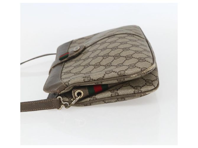 GUCCI GG Supreme Web Sherry Line Bag PVC Beige Red 904 02 043 Auth 151491 - view 4