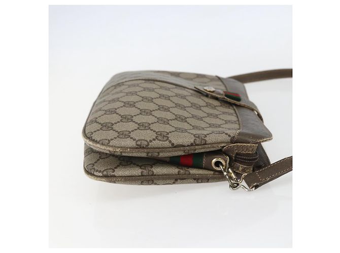 GUCCI GG Supreme Web Sherry Line Bag PVC Beige Red 904 02 043 Auth 151491 - view 5