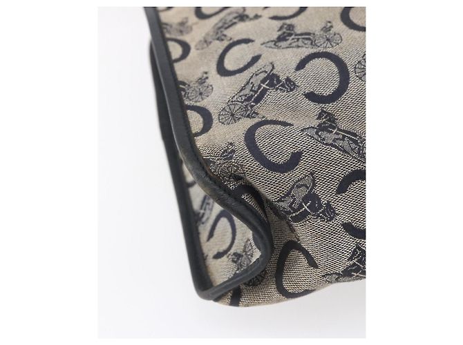 Céline Borsa a Spalla Celine C Sulky in Tela Blu Navy e Oro Auth 154713 D'oro - vista 11