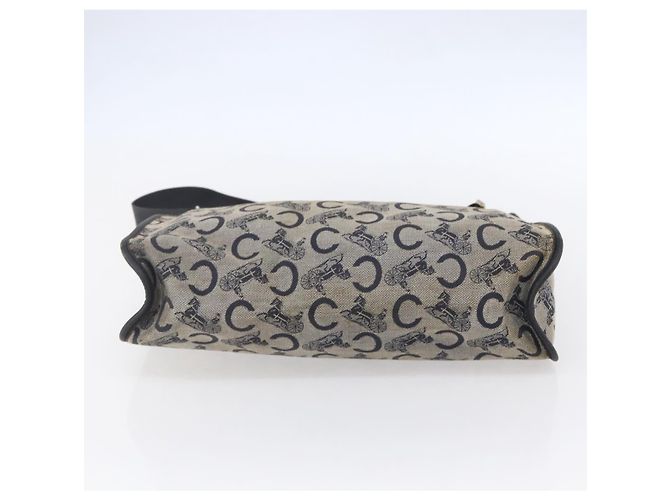 Céline Borsa a Spalla Celine C Sulky in Tela Blu Navy e Oro Auth 154713 D'oro - vista 9