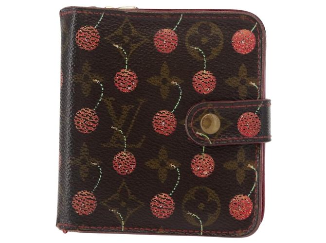 LOUIS VUITTON Monogram Cherry Compact Zip Bifold Wallet M95005 LV Auth 154887 - view 2