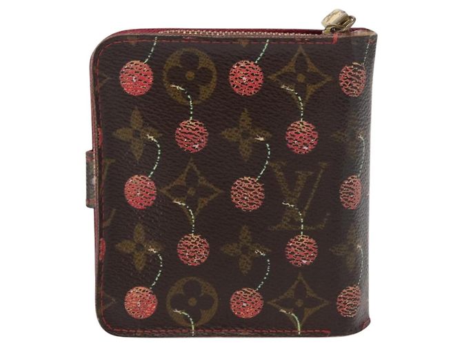 LOUIS VUITTON Monogram Cherry Compact Zip Bifold Wallet M95005 LV Auth 154887 - view 3