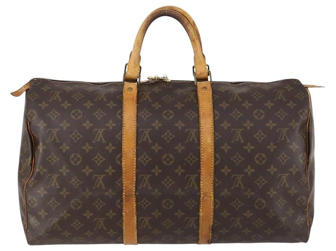 LOUIS VUITTON Borsa Boston Monogram Keepall 50 M41426 LV Auth 154814 Monogramma - vista 3