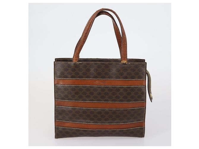 Céline Borsa a Spalla in Tela Macadam CELINE PVC 4 Pezzi Beige Marrone Auth ki6177 - vista 10