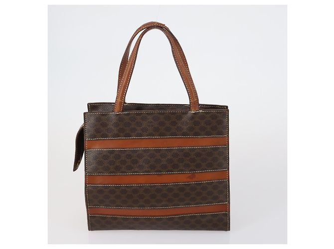 Céline Borsa a Spalla in Tela Macadam CELINE PVC 4 Pezzi Beige Marrone Auth ki6177 - vista 11