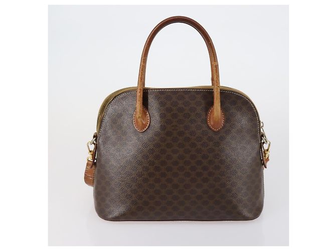 Céline Borsa a Spalla in Tela Macadam CELINE PVC 4 Pezzi Beige Marrone Auth ki6177 - vista 18