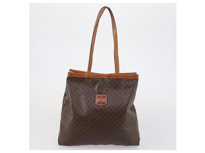 Céline Borsa a Spalla in Tela Macadam CELINE PVC 4 Pezzi Beige Marrone Auth ki6177 - vista 24