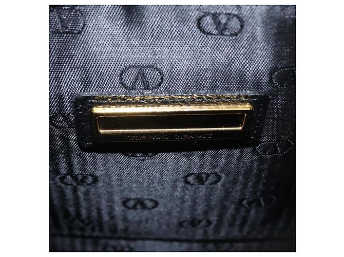 Borsa a Spalla in Pelle Nera e Oro VALENTINO Auth bs31441 Nero D'oro - vista 18
