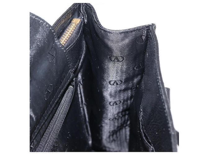 Borsa a Spalla in Pelle Nera e Oro VALENTINO Auth bs31441 Nero D'oro - vista 19