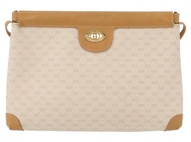 Gucci Borsa a Spalla Micro GG Supreme PVC Crema Oro 007 101 5553 Auth 151435 D'oro Crudo - vista 2
