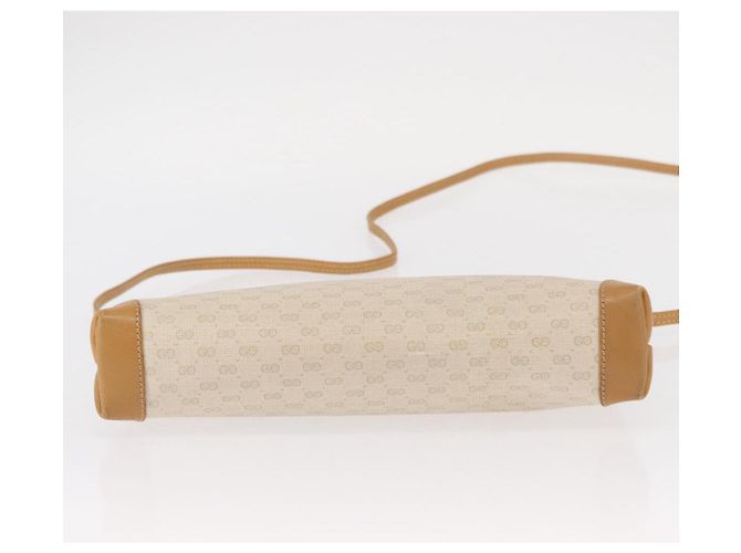 Gucci Borsa a Spalla Micro GG Supreme PVC Crema Oro 007 101 5553 Auth 151435 D'oro Crudo - vista 9