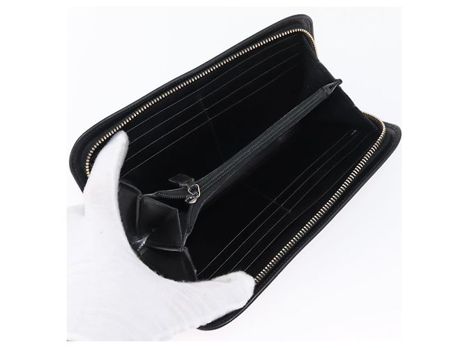 Portafoglio in pelle SAINT LAURENT BOTTEGA VENETA CHANEL 2 pezzi Auth bs31482 Nero Blu - vista 23