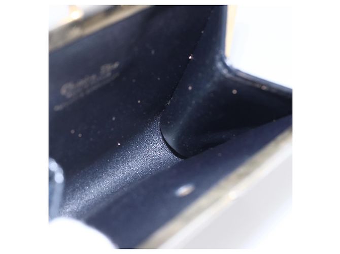 Mini borsa clutch in tela Trotter Christian Dior blu navy e oro Auth mr1614 D'oro - vista 15
