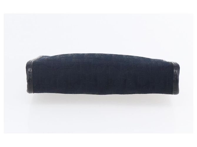Mini borsa clutch in tela Trotter Christian Dior blu navy e oro Auth mr1614 D'oro - vista 7