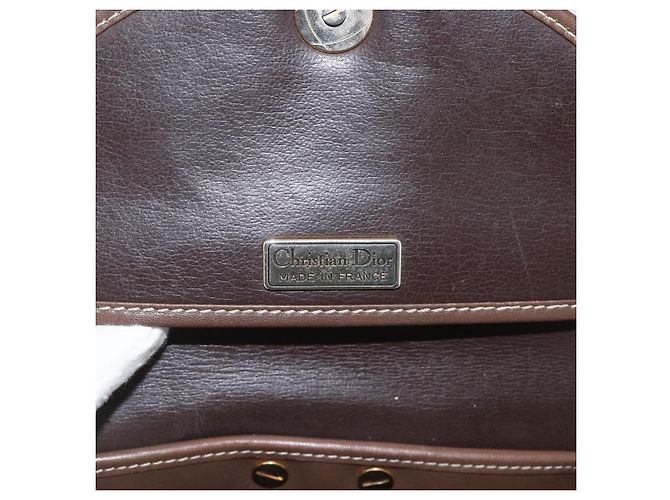 Borsa a Spalla Christian Dior in Pelle Marrone Oro Auth 151731 D'oro - vista 15