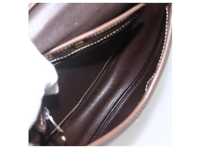Borsa a Spalla Christian Dior in Pelle Marrone Oro Auth 151731 D'oro - vista 17