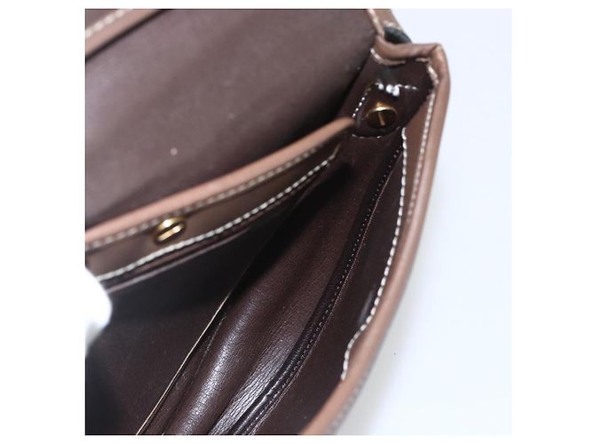 Borsa a Spalla Christian Dior in Pelle Marrone Oro Auth 151731 D'oro - vista 18