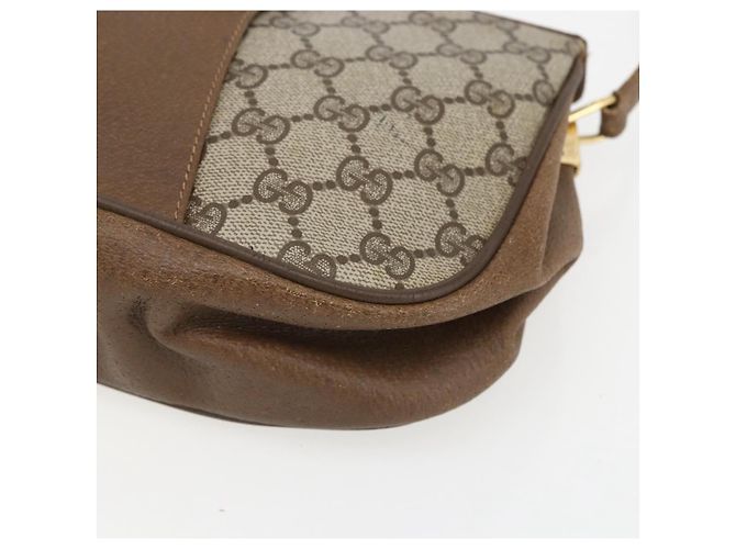Borsa Sherry Line GG Supreme Web di GUCCI in PVC beige e oro 116 02 024 Auth 151431 D'oro - vista 10