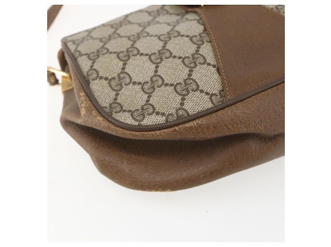 Borsa Sherry Line GG Supreme Web di GUCCI in PVC beige e oro 116 02 024 Auth 151431 D'oro - vista 11