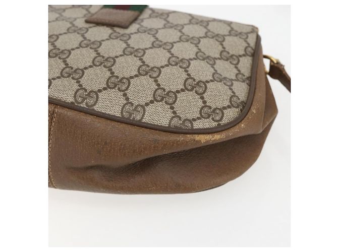 Borsa Sherry Line GG Supreme Web di GUCCI in PVC beige e oro 116 02 024 Auth 151431 D'oro - vista 12