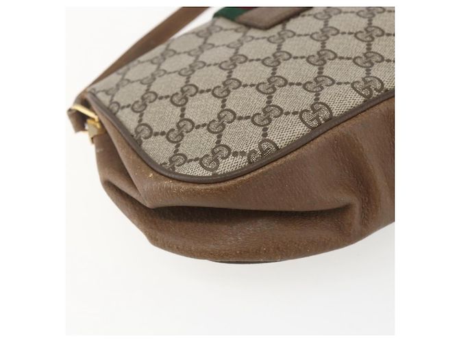 Borsa Sherry Line GG Supreme Web di GUCCI in PVC beige e oro 116 02 024 Auth 151431 D'oro - vista 13