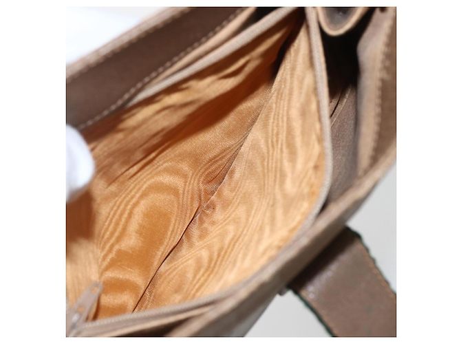 Borsa Sherry Line GG Supreme Web di GUCCI in PVC beige e oro 116 02 024 Auth 151431 D'oro - vista 20