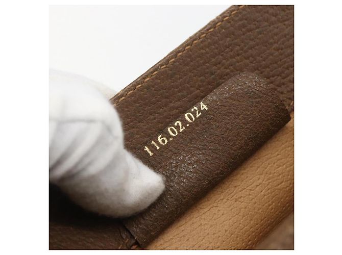 Borsa Sherry Line GG Supreme Web di GUCCI in PVC beige e oro 116 02 024 Auth 151431 D'oro - vista 22