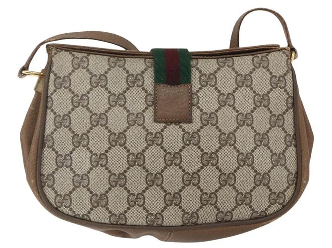 Borsa Sherry Line GG Supreme Web di GUCCI in PVC beige e oro 116 02 024 Auth 151431 D'oro - vista 3