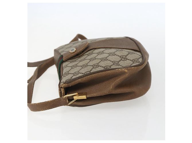Borsa Sherry Line GG Supreme Web di GUCCI in PVC beige e oro 116 02 024 Auth 151431 D'oro - vista 4