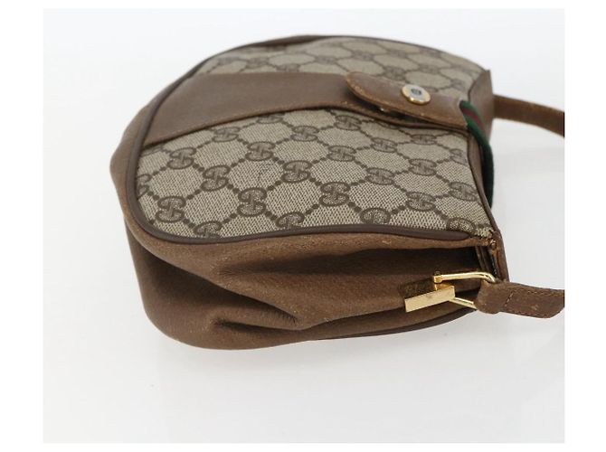 Borsa Sherry Line GG Supreme Web di GUCCI in PVC beige e oro 116 02 024 Auth 151431 D'oro - vista 5