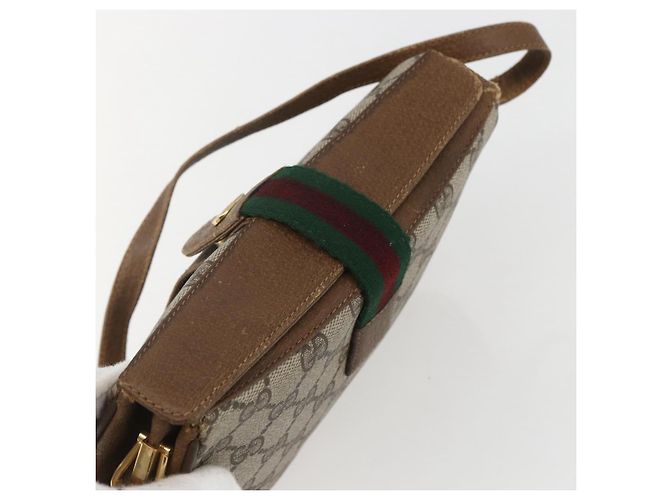 Borsa Sherry Line GG Supreme Web di GUCCI in PVC beige e oro 116 02 024 Auth 151431 D'oro - vista 6