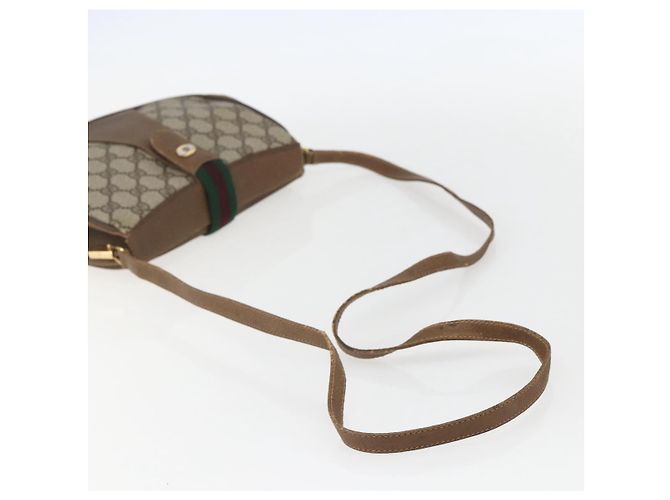Borsa Sherry Line GG Supreme Web di GUCCI in PVC beige e oro 116 02 024 Auth 151431 D'oro - vista 7