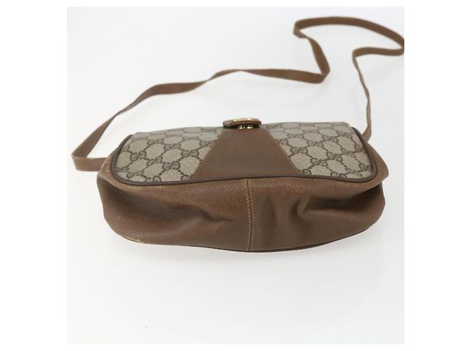 Borsa Sherry Line GG Supreme Web di GUCCI in PVC beige e oro 116 02 024 Auth 151431 D'oro - vista 9