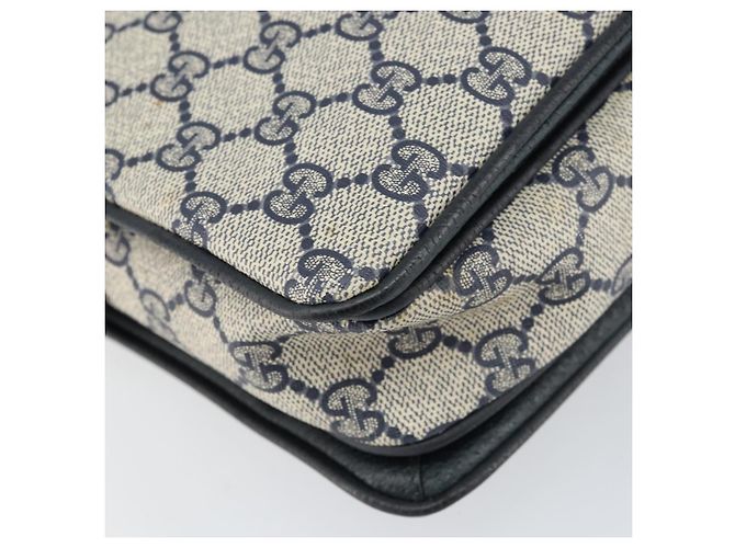Borsa a mano GUCCI GG Supreme Sherry Line PVC Blu Navy Rosso 41 02 079 Auth 155654 - vista 11