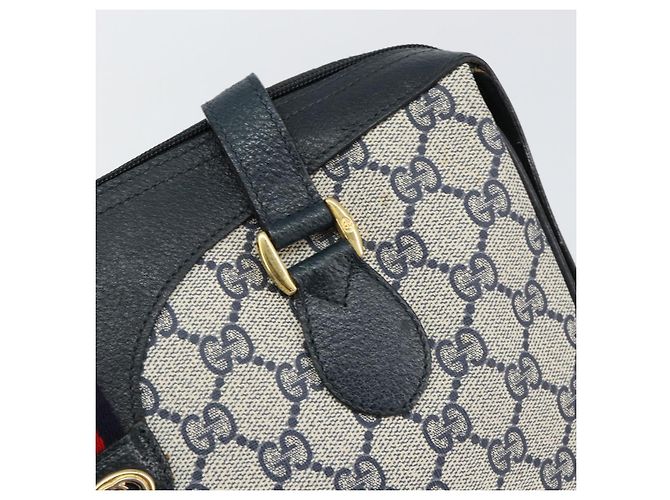 Borsa a mano GUCCI GG Supreme Sherry Line PVC Blu Navy Rosso 41 02 079 Auth 155654 - vista 15
