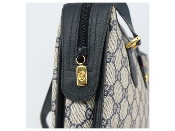 Borsa a mano GUCCI GG Supreme Sherry Line PVC Blu Navy Rosso 41 02 079 Auth 155654 - vista 16