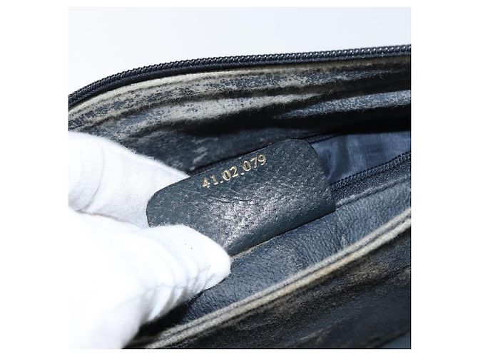Borsa a mano GUCCI GG Supreme Sherry Line PVC Blu Navy Rosso 41 02 079 Auth 155654 - vista 25