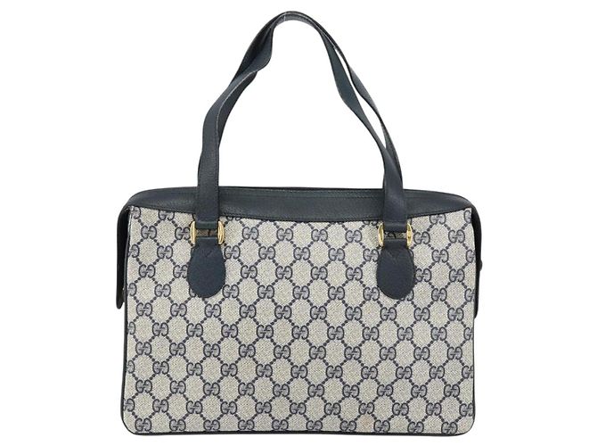 Borsa a mano GUCCI GG Supreme Sherry Line PVC Blu Navy Rosso 41 02 079 Auth 155654 - vista 3